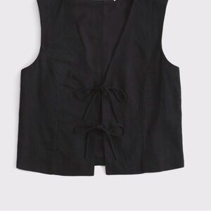 Mango Black Sleeveless Tie-Front Vest